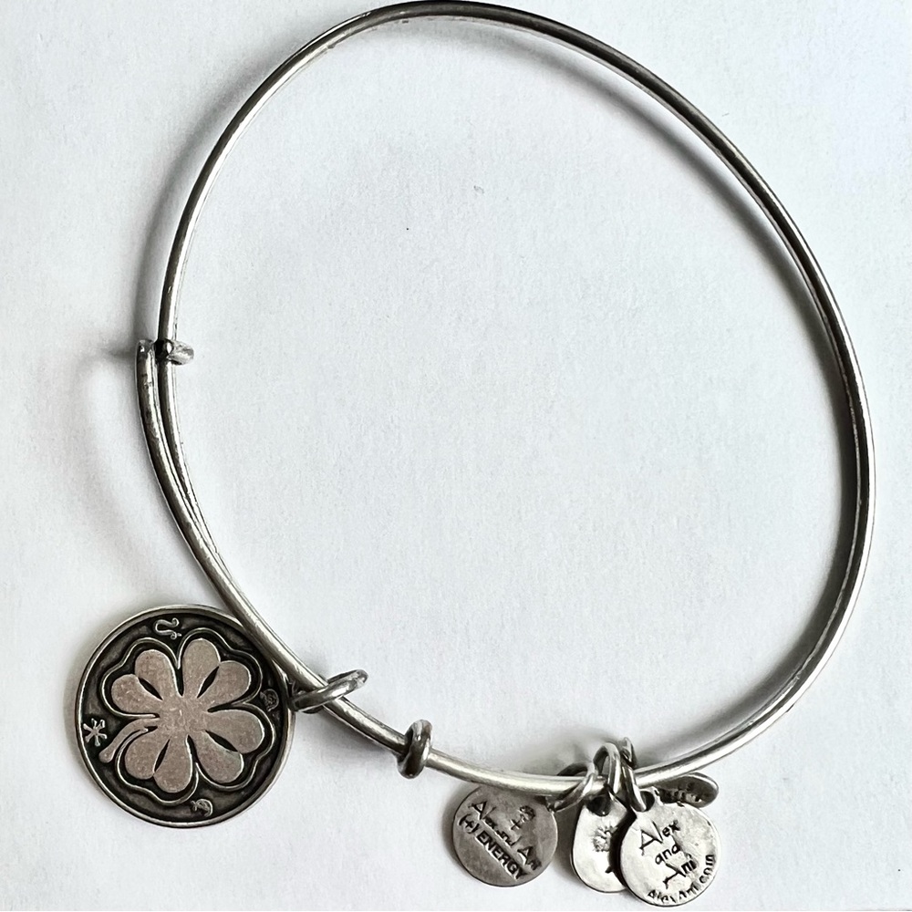 Alex and Ani Four Leaf Clover Charm Bangle